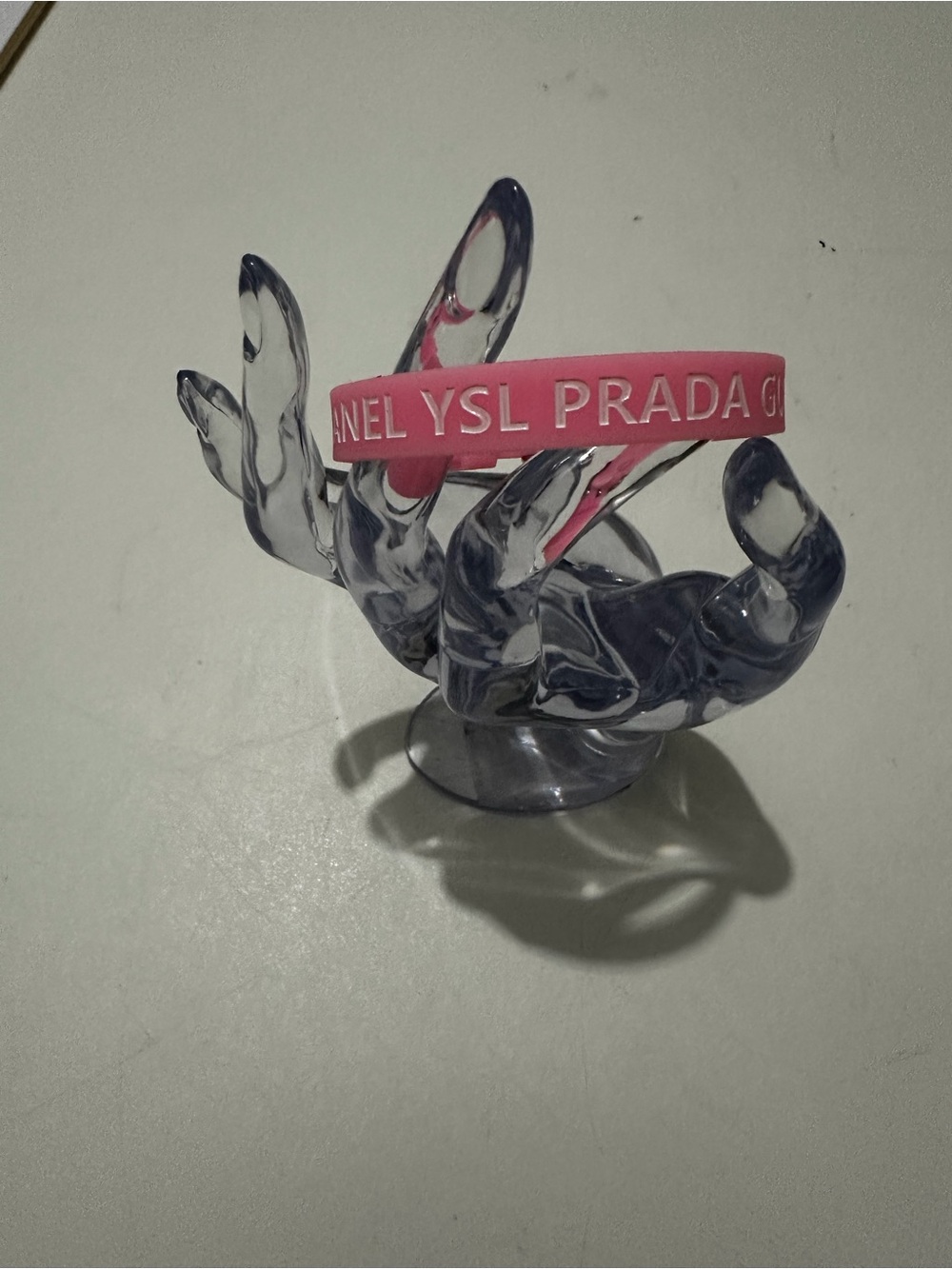 Pink Logo-Stamped Silicone Bracelet